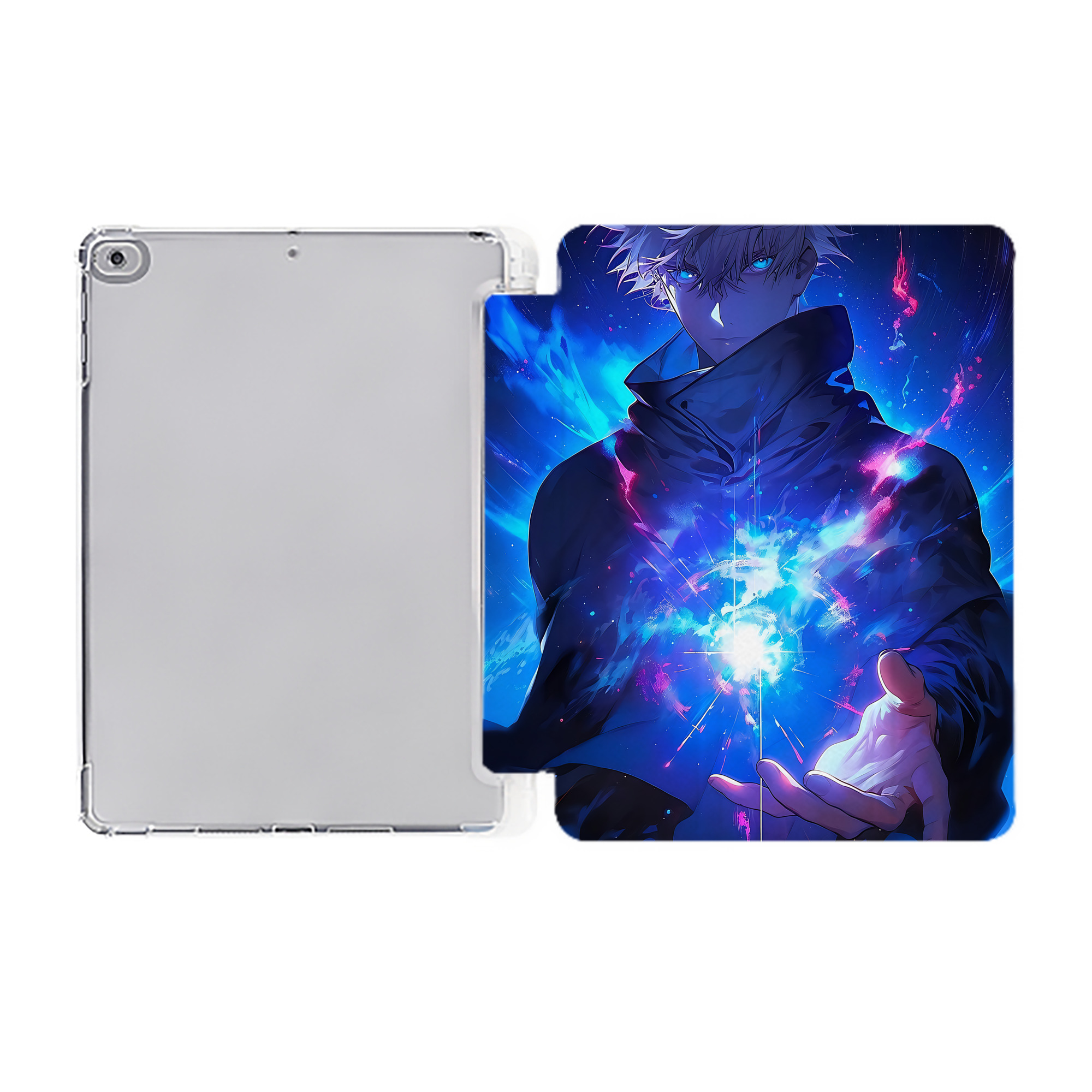 （画像用） 呪術廻戦 Jujutsu Kaisen IPad ケース ペン収納付き 三つ折りスタンド PUレザー×シリコン 対応機種9.5/10.5/10.9インチ